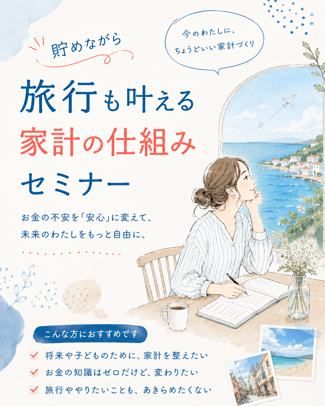 貯めながら旅行も叶える 家計の仕組みセミナー｜FUN LIFE!! money school 5期生 入学説明会